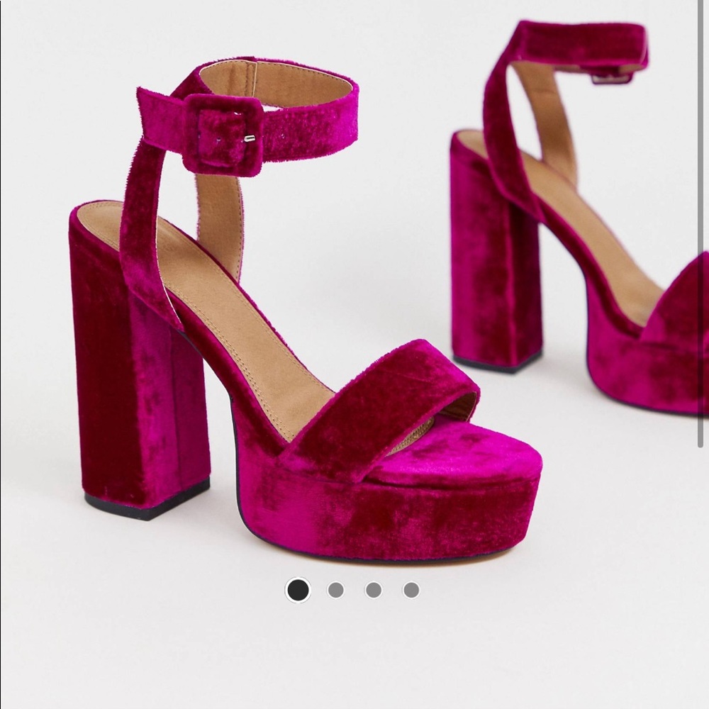 ASOS magenta chunky heels